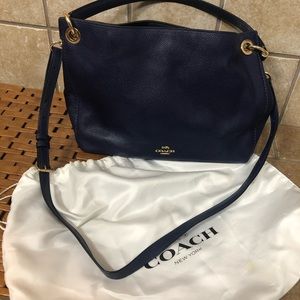 Navy blue coach purse